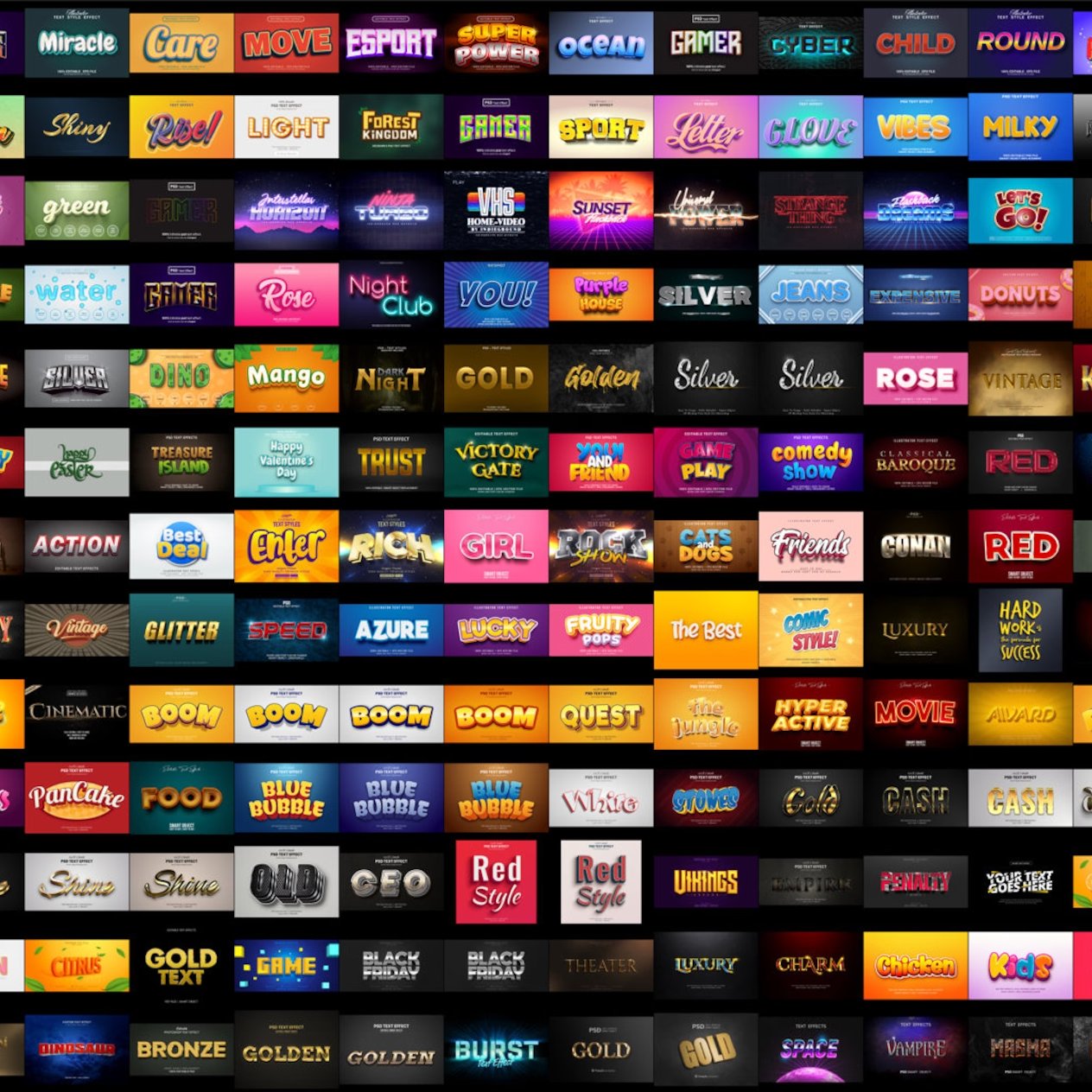 4000+ Premium Photoshop Text Effects Bundle + Bonus 500GB Assets