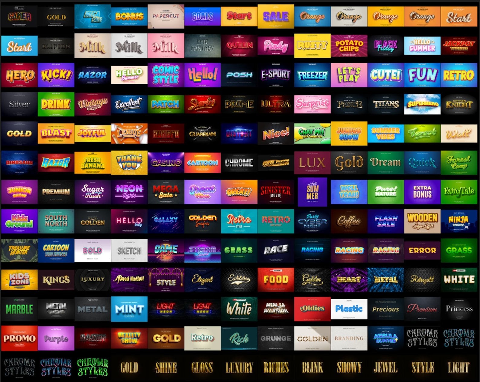 4000+ Premium Photoshop Text Effects Bundle + Bonus 500GB Assets