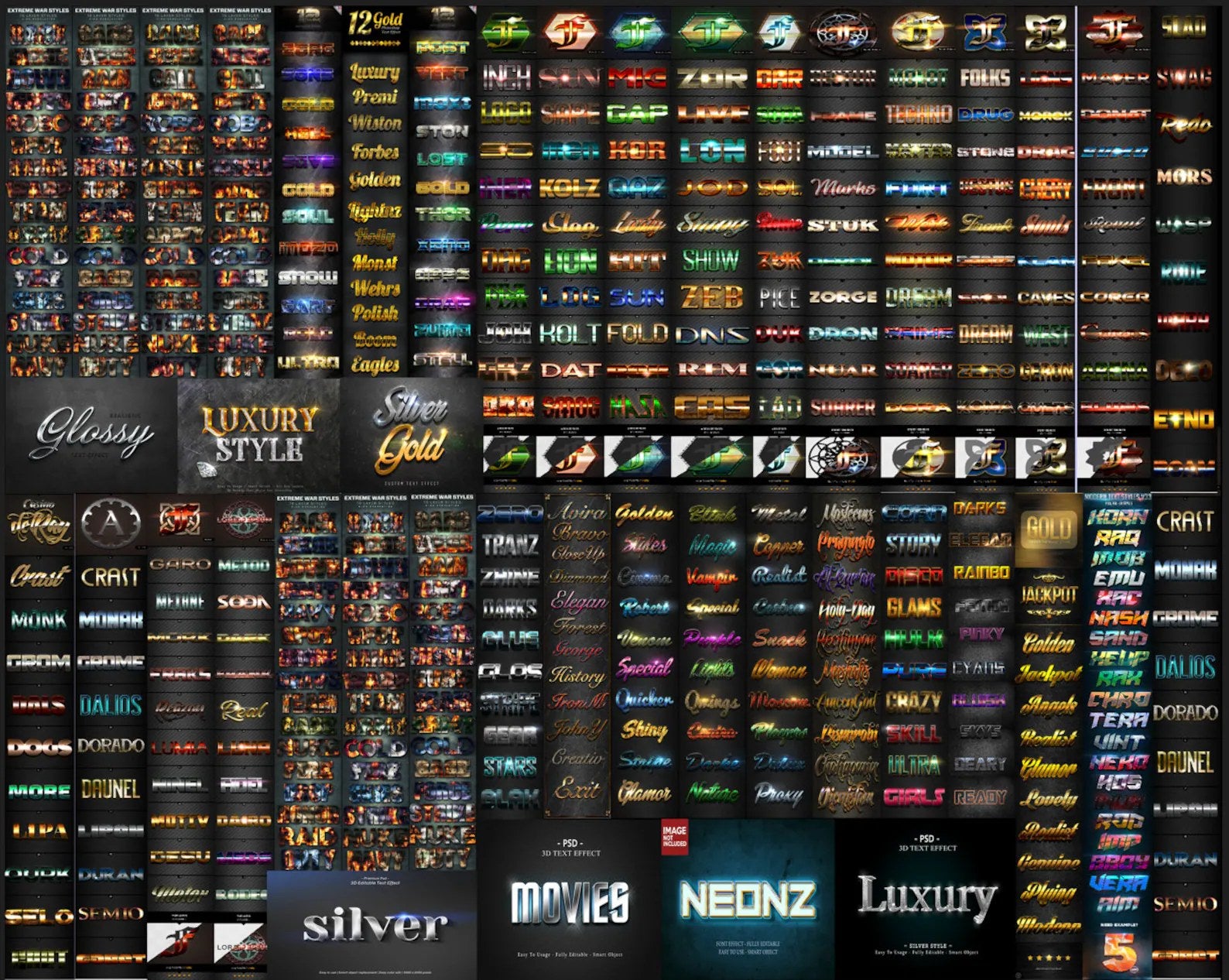 4000+ Premium Photoshop Text Effects Bundle + Bonus 500GB Assets