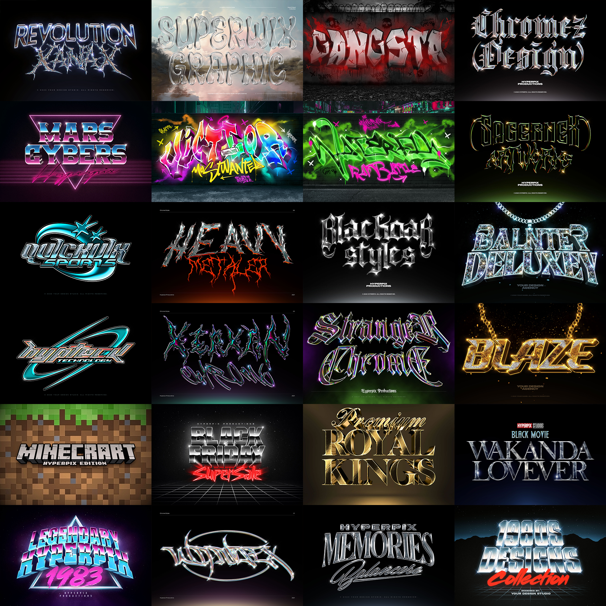 199+ Editable 3D Photoshop Texts & Styles Effects Bundle Vol-1