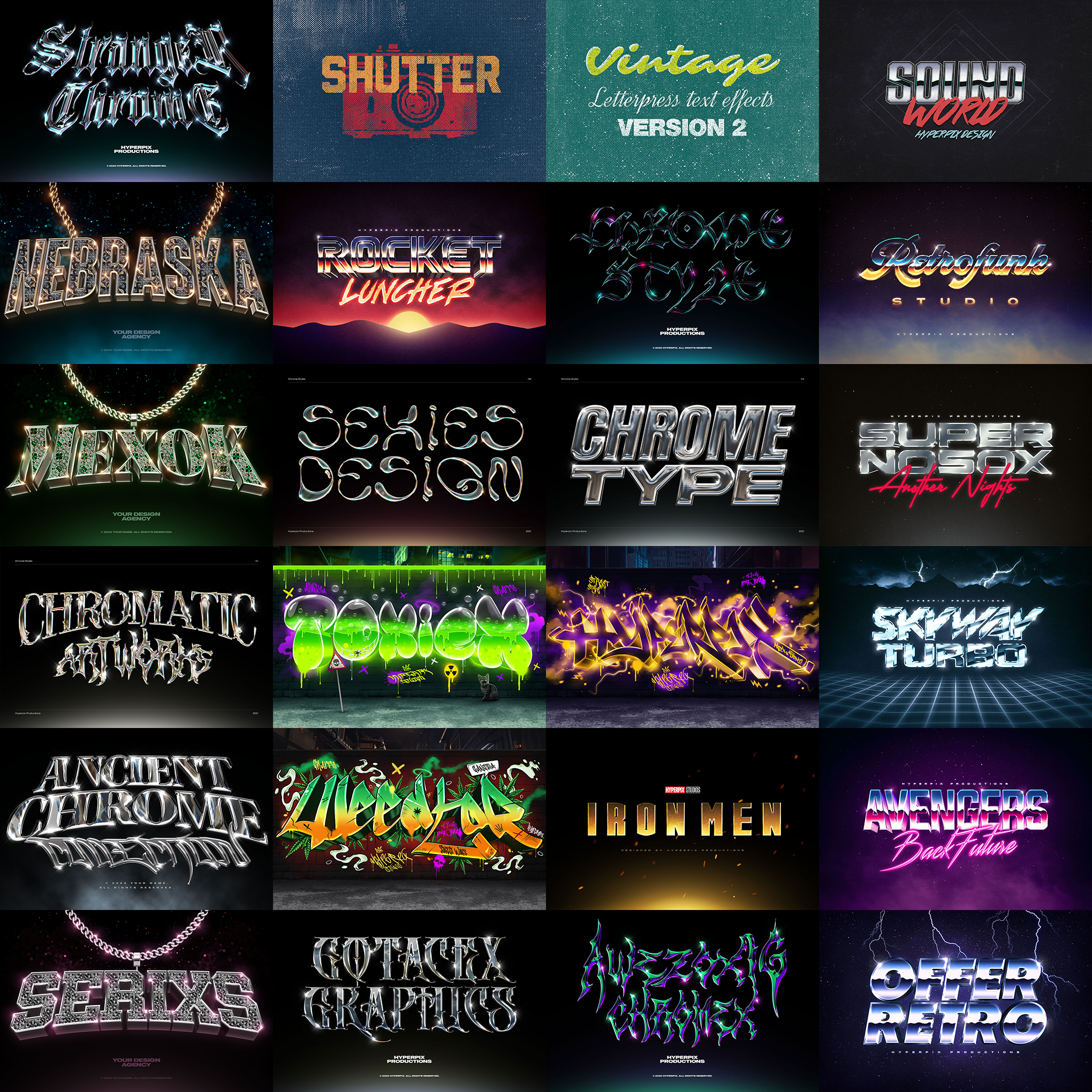 199+ Editable 3D Photoshop Texts & Styles Effects Bundle Vol-1