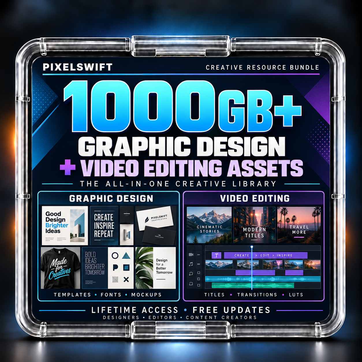1TB+ Graphic Design Resources & Video Editors