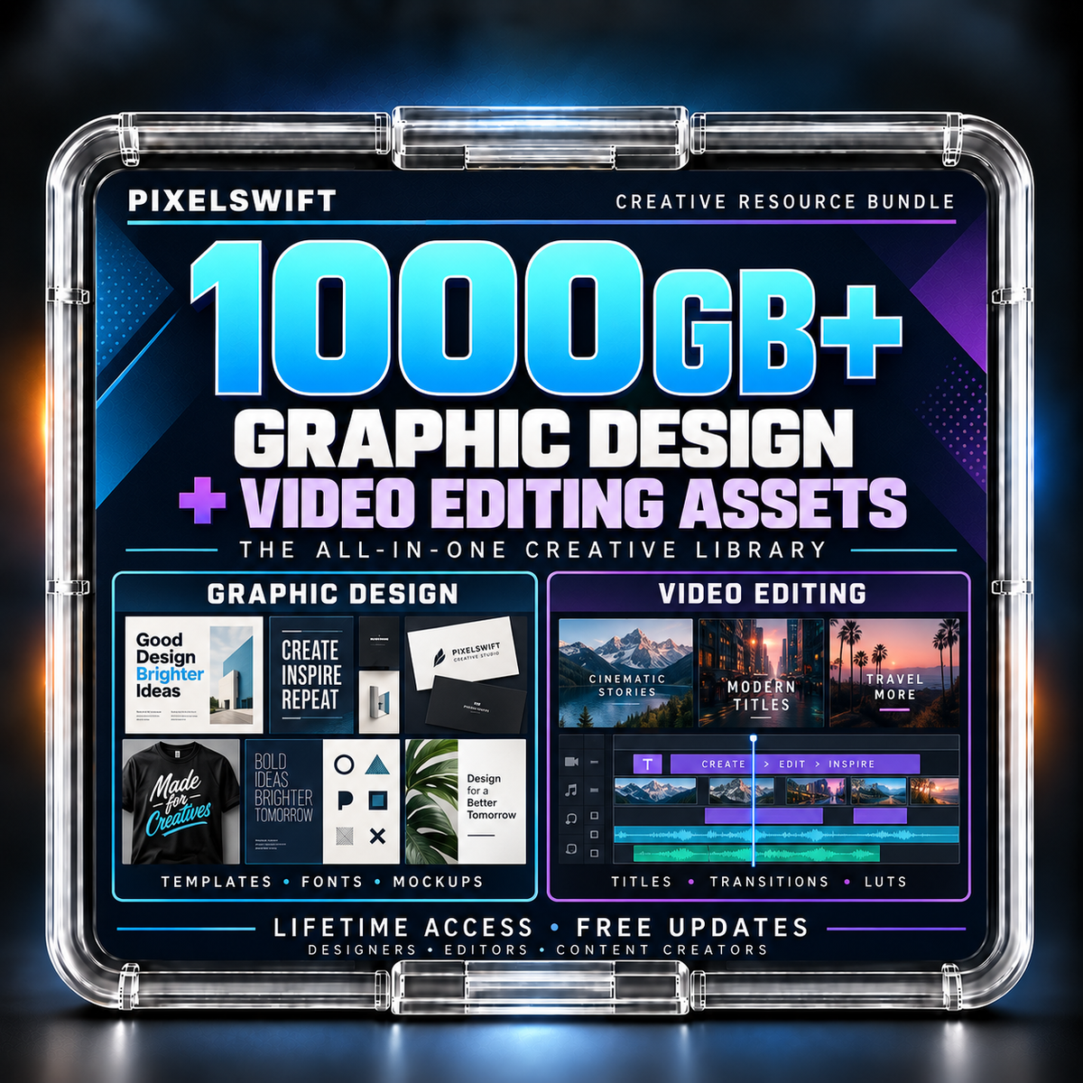 1TB+ Graphic Design Resources & Video Editors