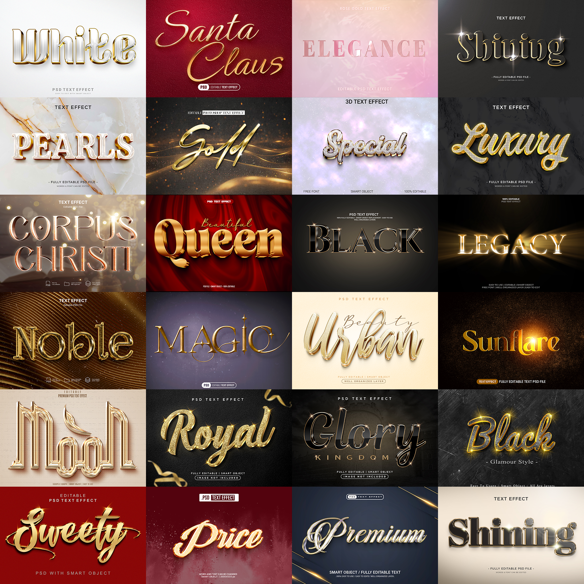 GoldRush FX – 1000+ Editable Gold, Luxury, & Shine Text Effects (PSD + EPS)