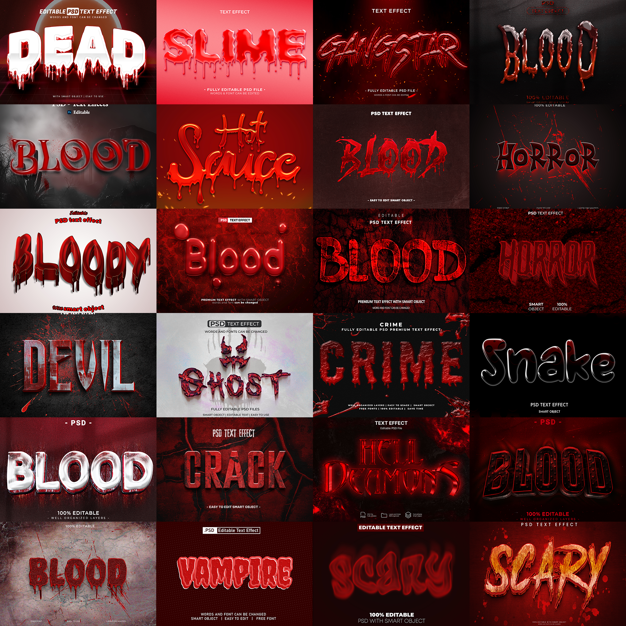 Fantasy FX Pack – 5,000+ Editable Graffiti, Cosmic, HorrorCore, Liquid & MagicGlow Text Effects (PSD + EPS)
