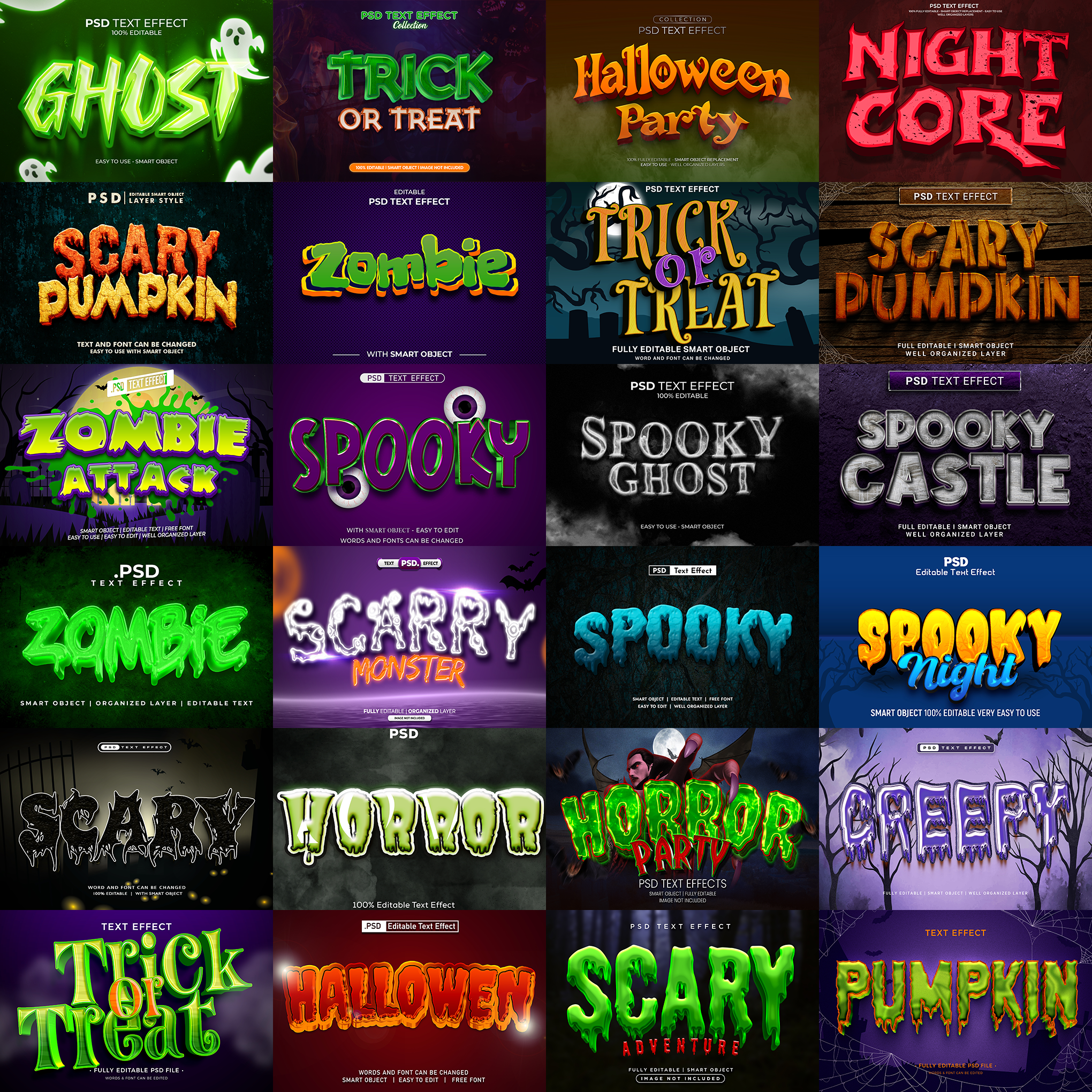 Fantasy FX Pack – 5,000+ Editable Graffiti, Cosmic, HorrorCore, Liquid & MagicGlow Text Effects (PSD + EPS)