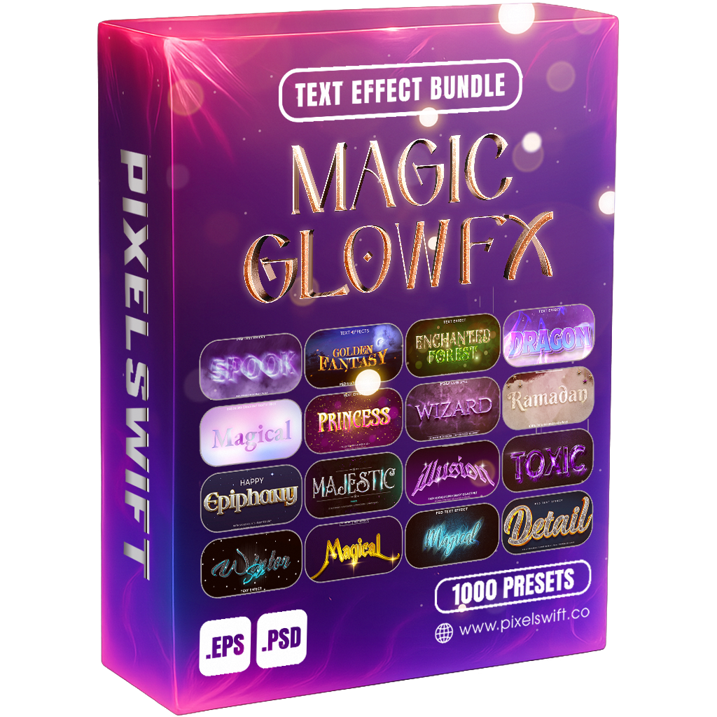 Premium FX Pack – 5,000+ Editable Gold, Magic, Liquid, Horror & Vintage Text Effects (PSD + EPS)