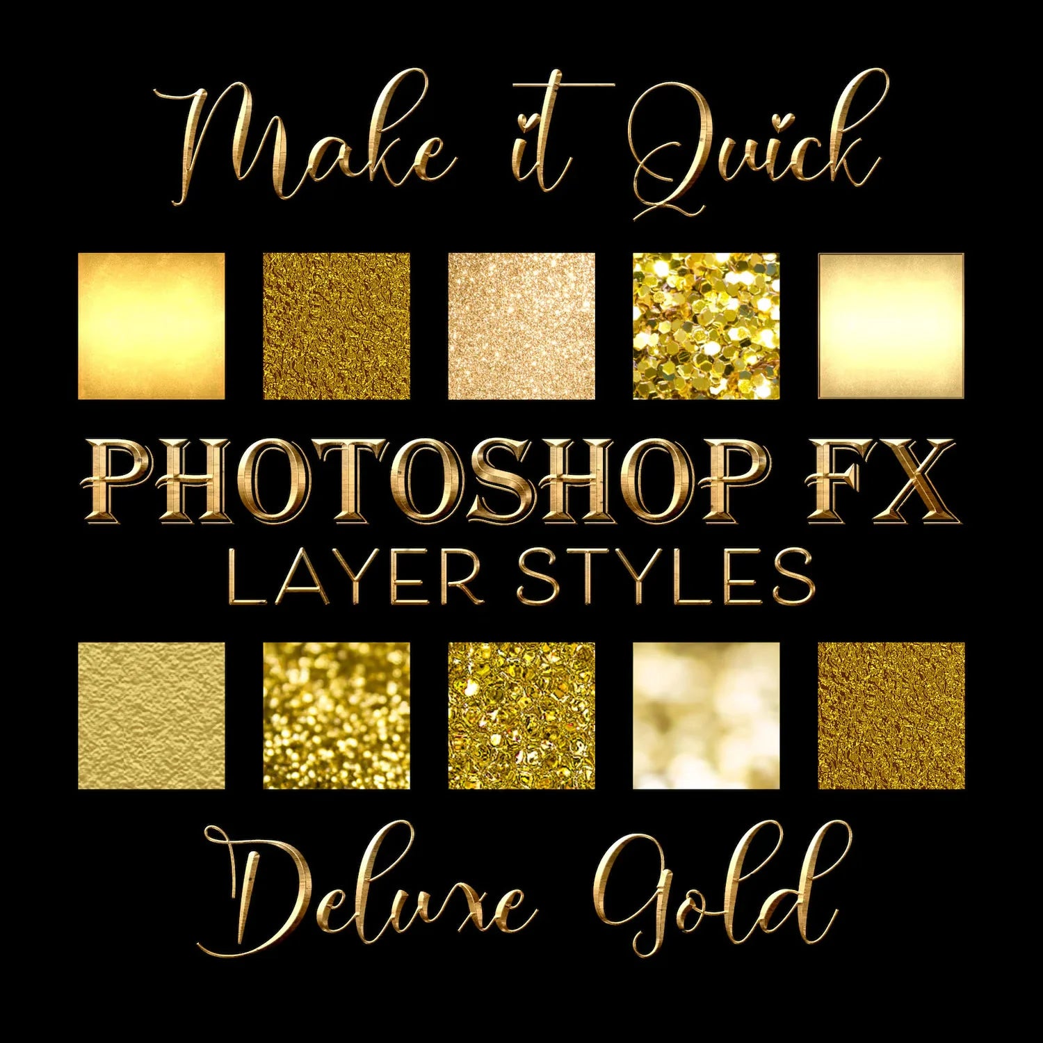 400+ Premium Gold, Silver, and Bronze Effects in Photoshop