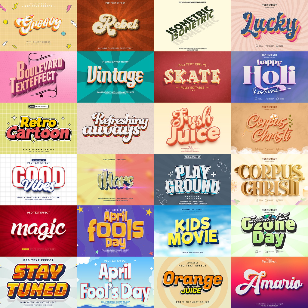 Premium FX Pack – 5,000+ Editable Gold, Magic, Liquid, Horror & Vintage Text Effects (PSD + EPS)